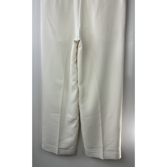 Banana Republic Relaxed Trouser Pleated Wide Leg Pockets Cream Women's Size 10 - Picture 12 of 14